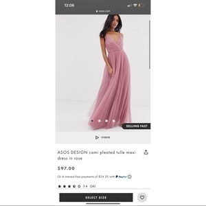 ASOS Rose bridesmaid dress size 6 Tall